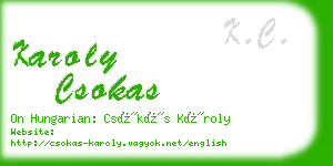karoly csokas business card