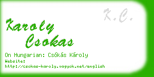 karoly csokas business card